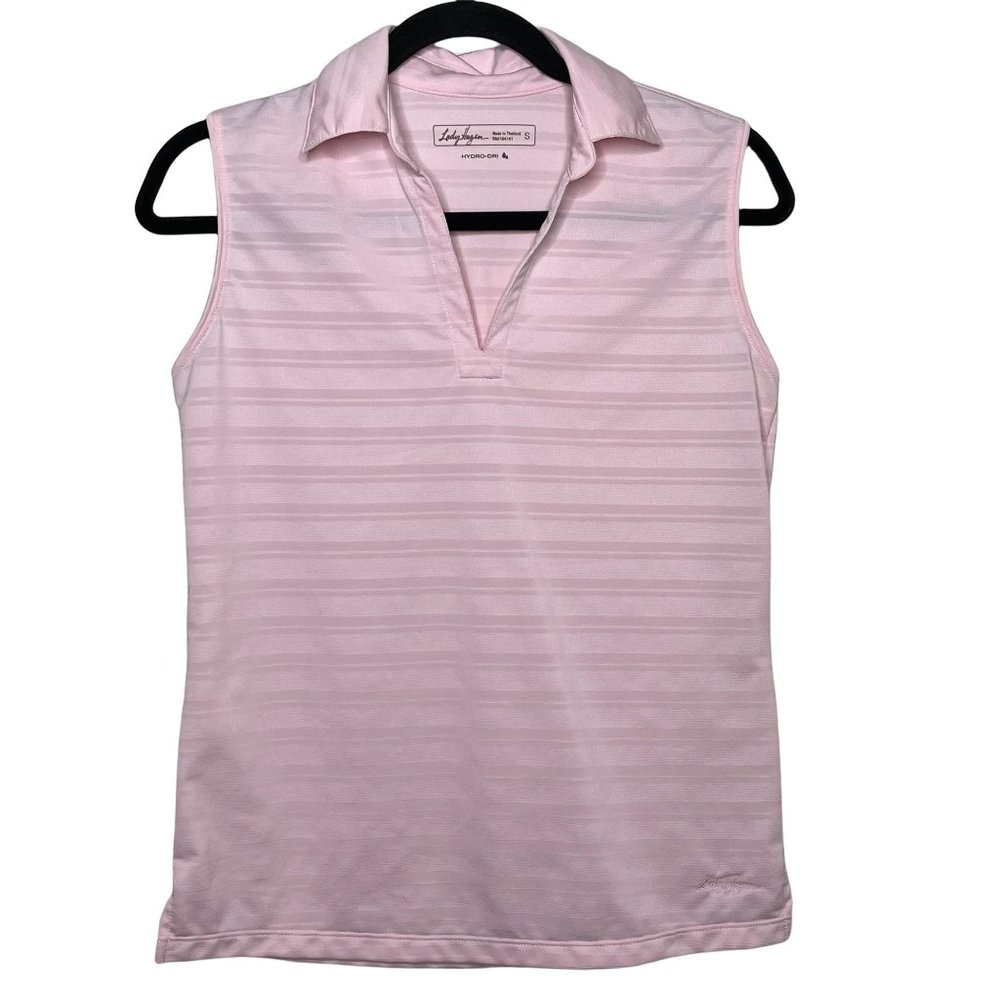 Lady Hagen Womens Top Size Small Pink Sleeveless Golf Polo Activewear Hydro Dri